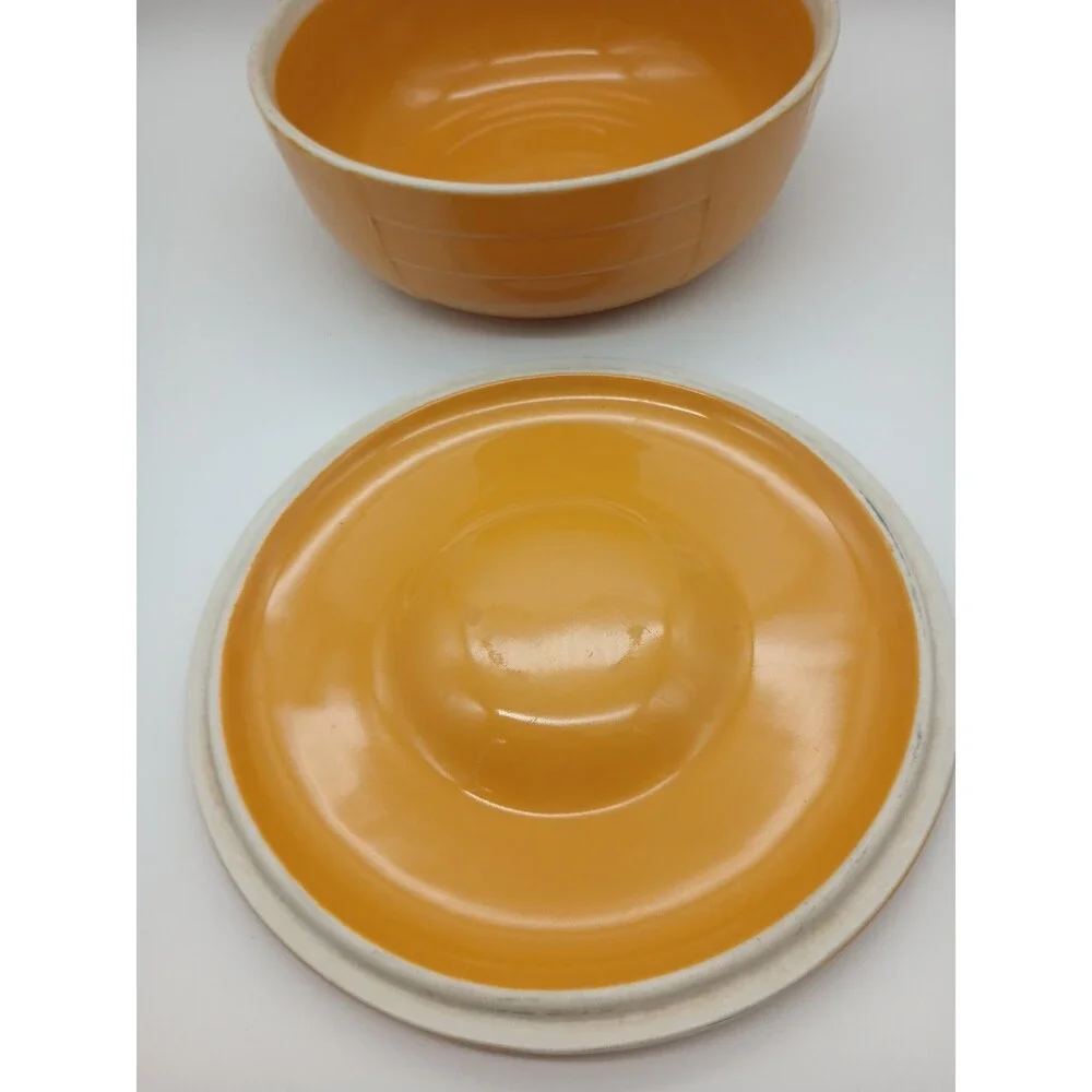 Vintage Hall China For Hotpoint Refrigerator Dish Mustard Yellow 9